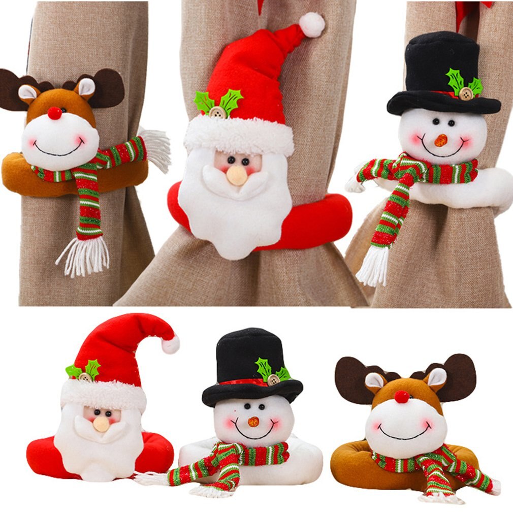 Kerst Gordijn Gesp Kerstman Pop Knuffelen Houding Decoraties Thuis Gordijn Decoratie Raamdecoratie