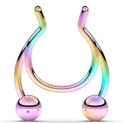 Stainless Steel Antler Shape Nose Ring Clip Nasal Septum Piercing Body Jewelry Stainless Steel Soft Nose Ring without Puncture: Multicolor