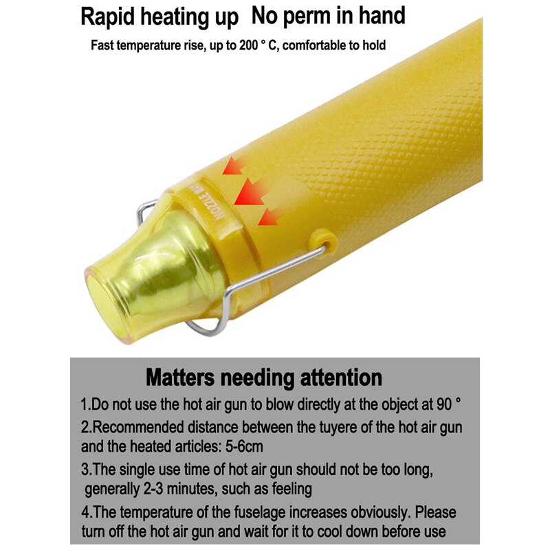 Mini Air Device Yellow Portable Air Blower Thermal Power Tool for for DIY Embossing Shrink Wrapping Drying Paint