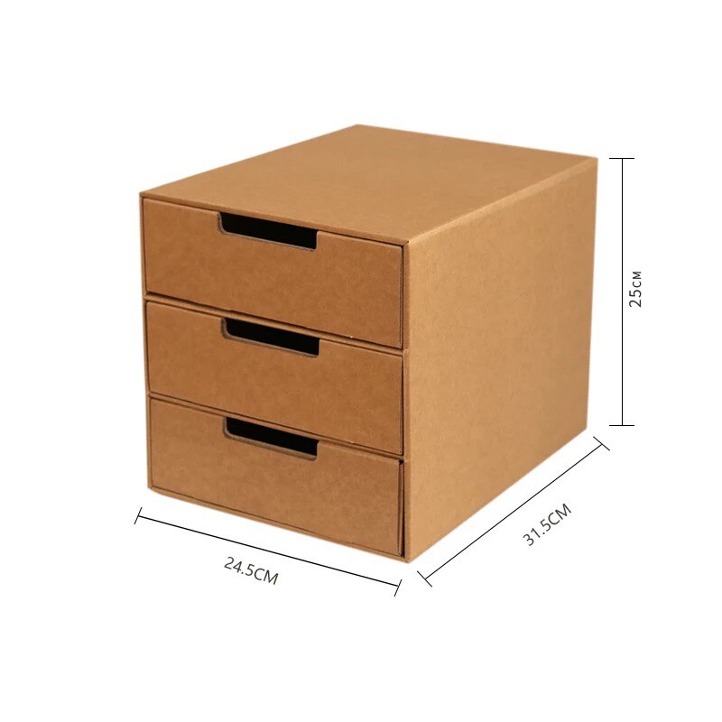 DIY Drawer Organizer Storage Boxs Can Folded Storage Drawers Office Desktop File Cosmetic Sundries Container Home Decor: 3 drawers