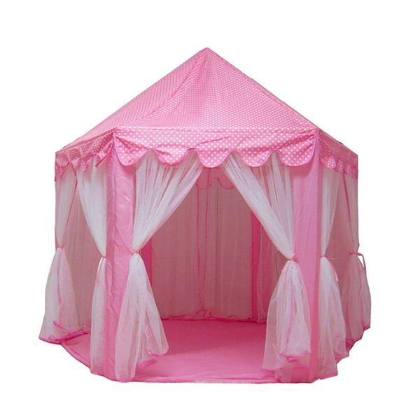 Princess Castle Play House Large Outdoor Kids Play Tent for Girls Pink Garden Folding Play Tent Kids Balls Pool Playhouse