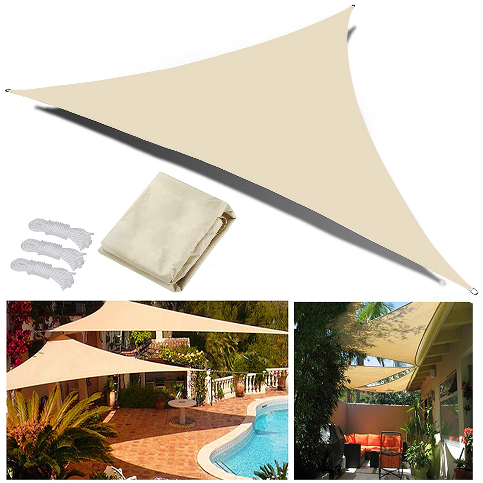 Toldo triangular para uso en exteriores, carpa de acampada con protección UV, impermeable para jardín, Patio, vela triangular, 1 unidad