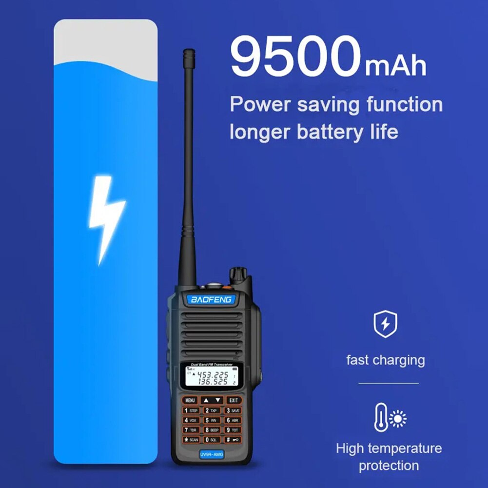 talkie-walkie 30km UV9R AMG Plus IP68 étanche UV double bande bidirectionnelle portable Radio mer terre hôtel interphone civil