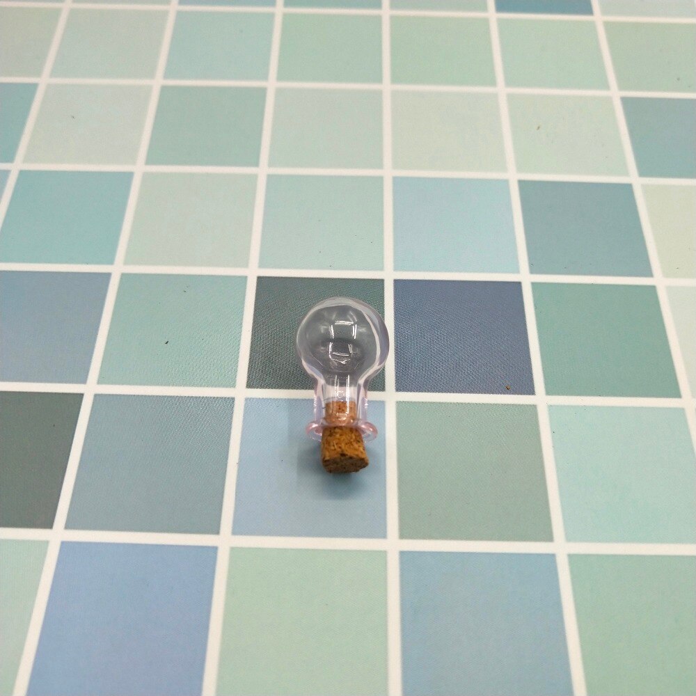 10 stks/partij Mini Glazen 9 Kleuren Fles Flessen Model Leuke Lamp Vorm Flessen Met Kurk Kleine Tiny Glazen Potten flesjes Hanger