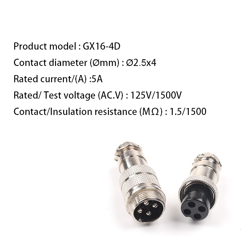 1 conjunto gx16 2/3/4/5/6/7/8/9 pinos docking macho & fêmea 16mm tomada de aviação circular conector do painel conector fio: GX16-4D