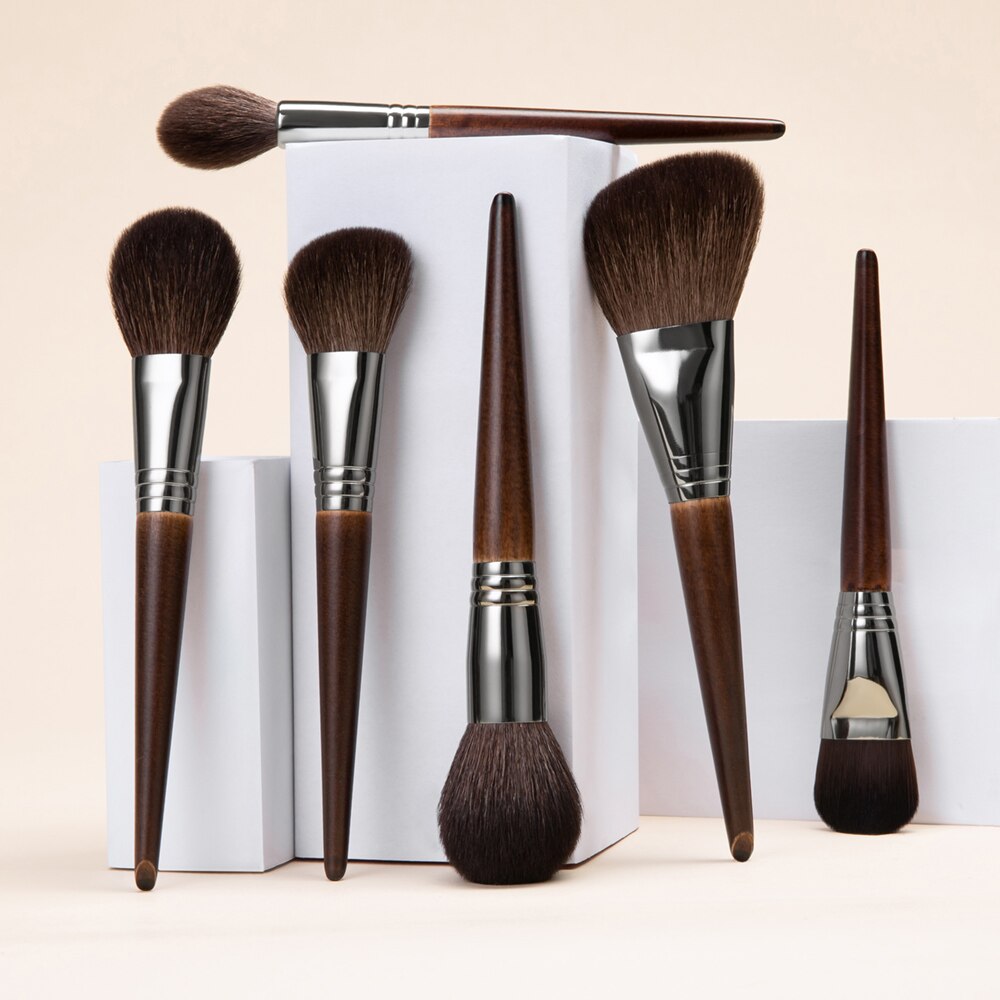 OVW Natural Goat Hair Makeup Brushes Set Kit brocha maquillaje pedzle do makijazu blending smudging brush shader
