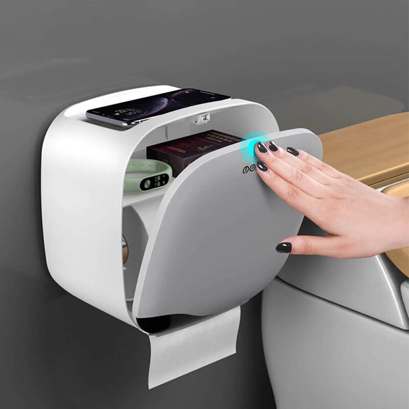 Toilet Paper Holder Waterproof Tray Roll Tube for Toilet Paper Storage Box Double Layer Tray Tissue Box Shelf Bathroom Product