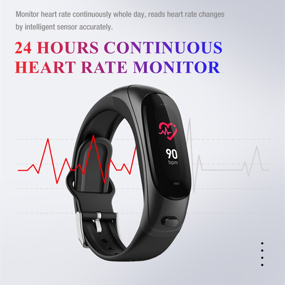 Montre connectée V08, Bracelet de sport, moniteur d'activité physique, de fréquence cardiaque, podomètre, avec micro