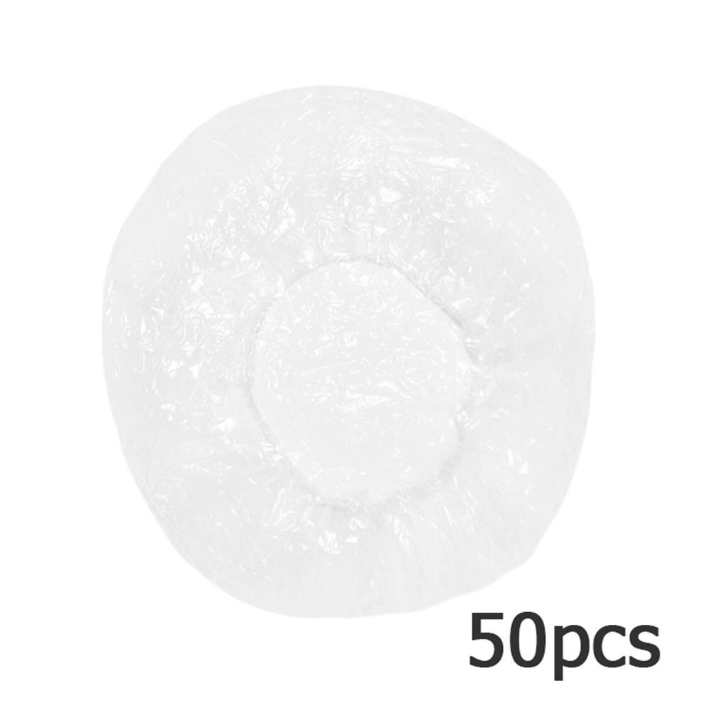 Bonnets de douche jetables, 50/100 pièces/lot, bonnet de bain élastique, transparent, pour hôtel, Salon de cheveux, salle de bain