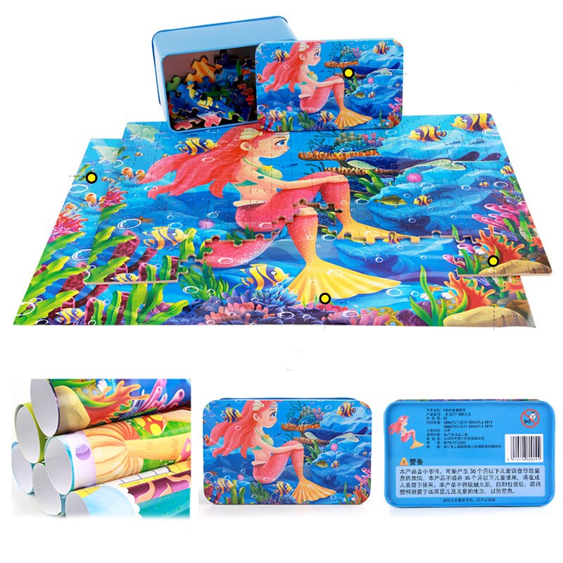 200 Pieces Wooden Toys Puzzle Kids Toy Cartoon Animal Wood Jigsaw Puzzles Child Early Educational Learning Toys for Children