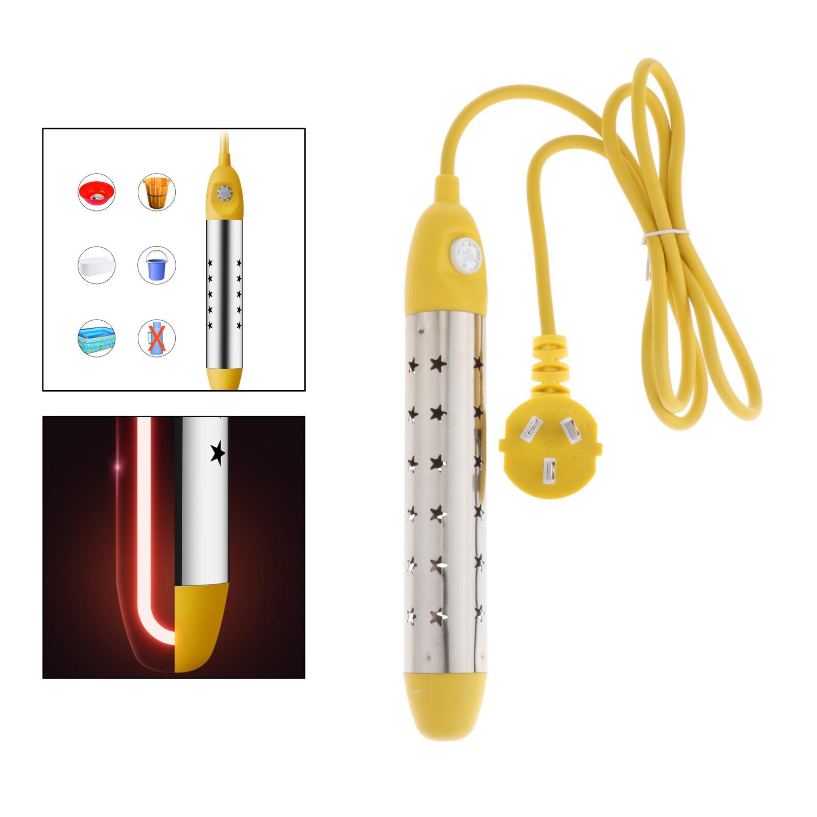 Immersion Heater, Submersible Bucket Water Heater with Stainless Steel Guard, Pond Pool Heaters Water trough bucket heater: AU 2000W