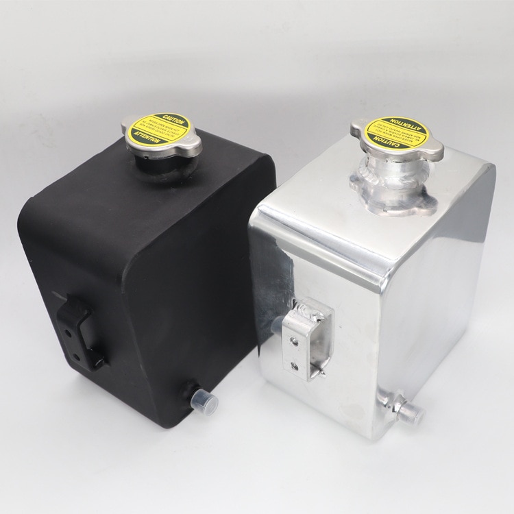 Universal 2 Litre Polished Alloy Header Expansion Water Tank& Cap WATER HEADER TANK Coolant Overflow Tank Reservoir Kit