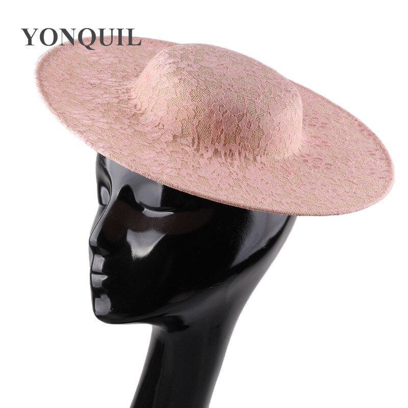 Charming big derby kenducky hats women nice headpiece headband wedding fascinator hats bridal show race millinery cap: Pink