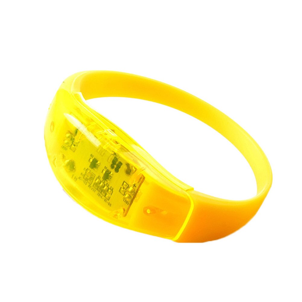 Brazalete de silicona Unisex con luz LED controlada por sonido, brazalete de silicona con brillo activado, para Festival, , NOV99