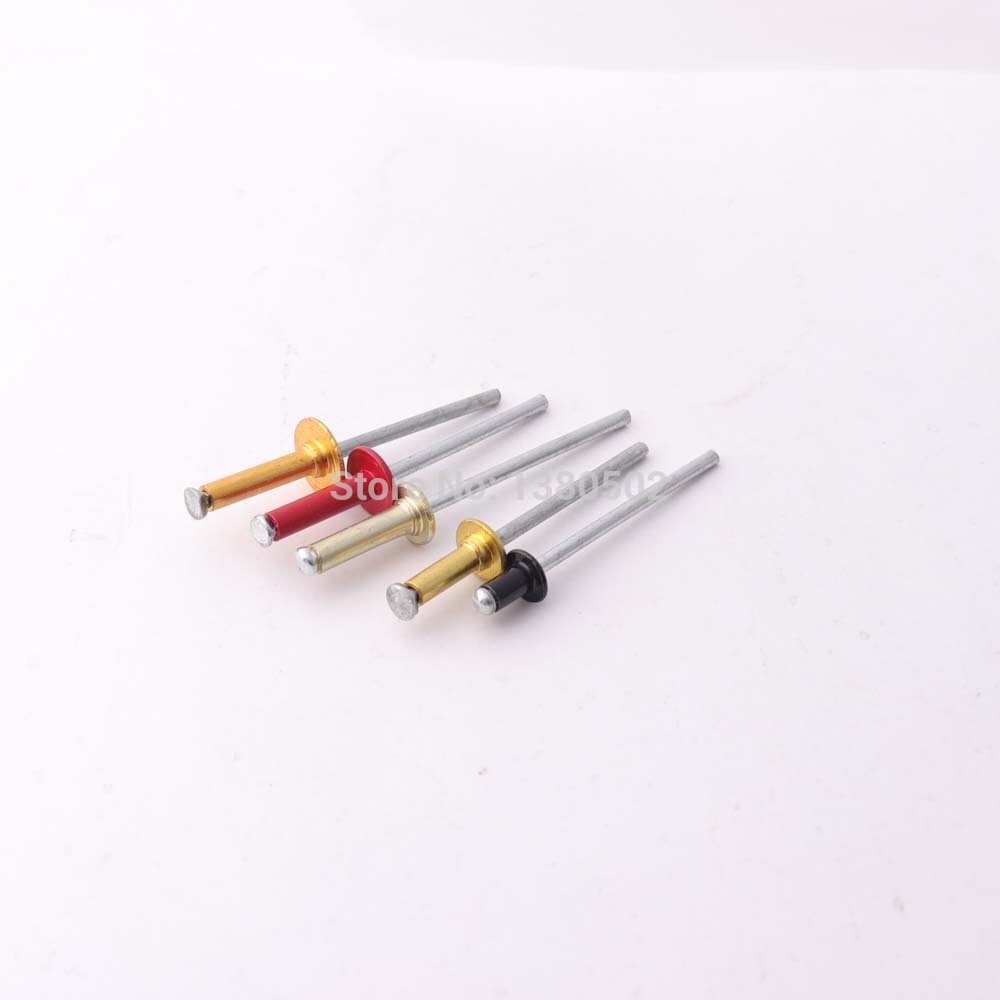 100 stk aluminium pop blindnitter kerne trækker dekorationsnitter / negle mix farve 40mm