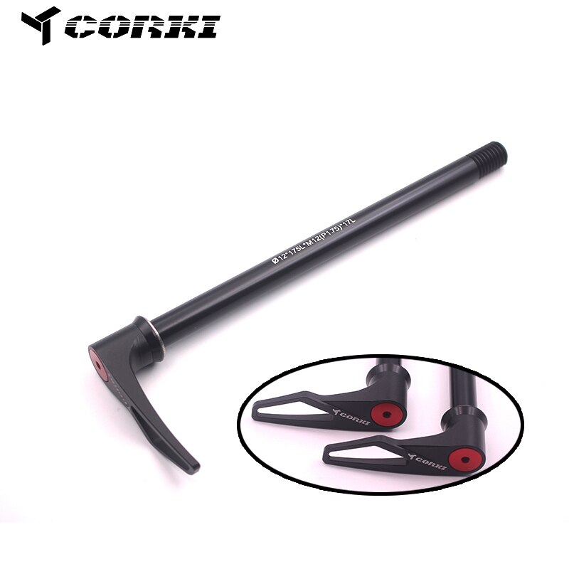 -sælger mountainbike aluminium thru aixs bagnav quick release stang 142/148*12mm roterende lås cylinder aksel  qr 175mm længde