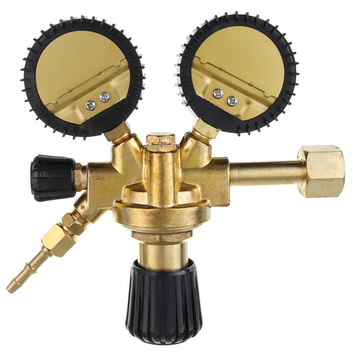 Accesorios Argon CO2 Home botella de Gas herramienta soldadura reductor de latón doble calibre Mig Tig regulador de presión Mini alta precisión