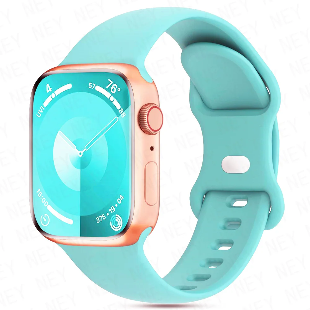 Watchbands For Apple Watch Strap 46mm 44mm 40mm 45mm 41mm 42-38mm Silicone bracelet iwatch series 10 8 7 se 4 5 6 9 ultra 2 49mm: Violet Fog  / 16mm