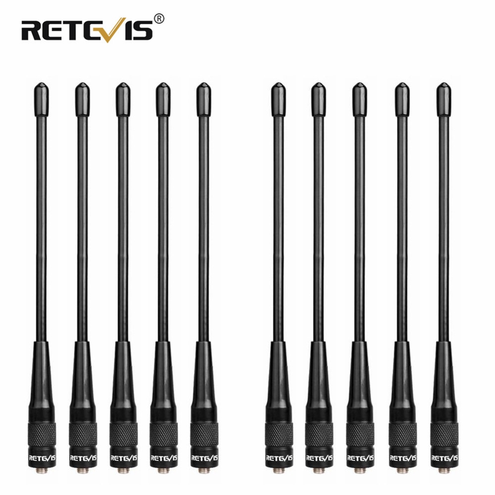 Antena de doble banda VHF UHF Retevis RHD-701, SMA-F hembra para Baofeng UV-5R Para Kenwood para Retevis RT5R H777 RT5, 10 Uds.