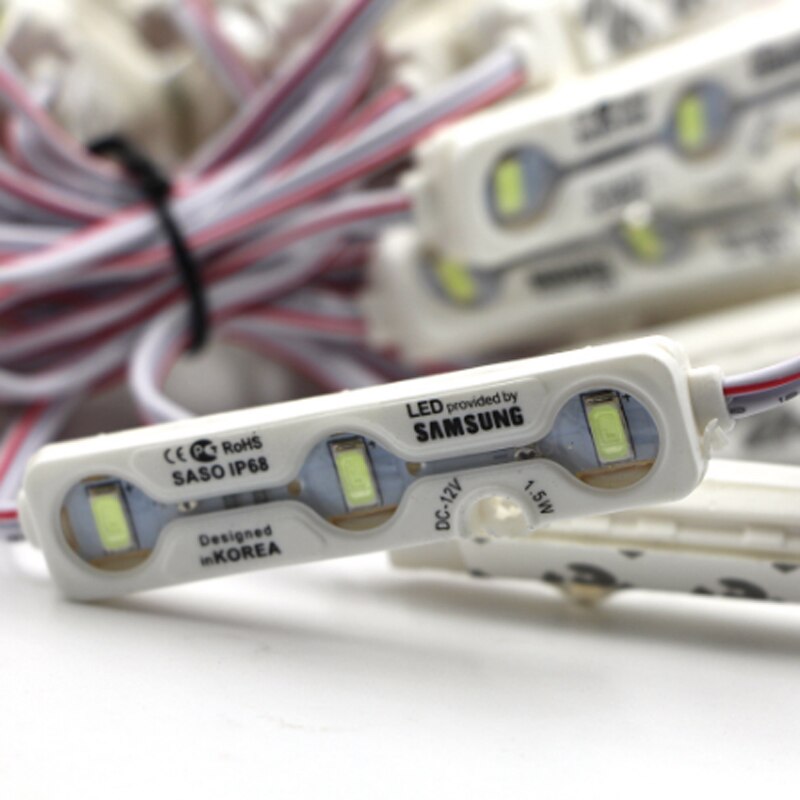 Highlight IP68 Samsung SMD 5730 5630 led module Light Advertising lamp 1.5W 3Leds Sign Backlights Waterproof 12V white SAMSUNG