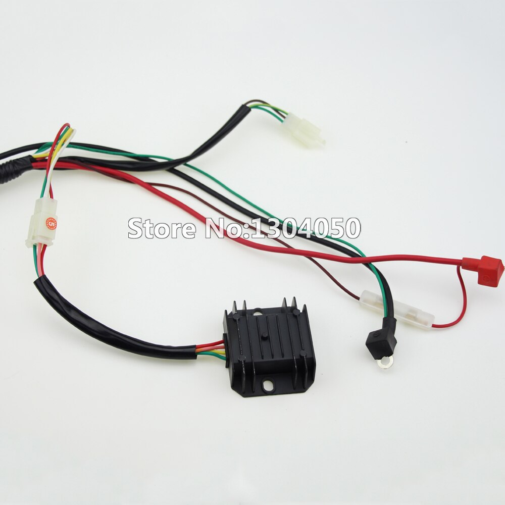 BUGGY WIRING HARNESS LOOM GY6 CDI ELECTRIC START STATOR 8 COIL C7HSA SPARK PLUG SWITCH ENGINE 150CC QUAD ATV GO KART KANDI DAZON