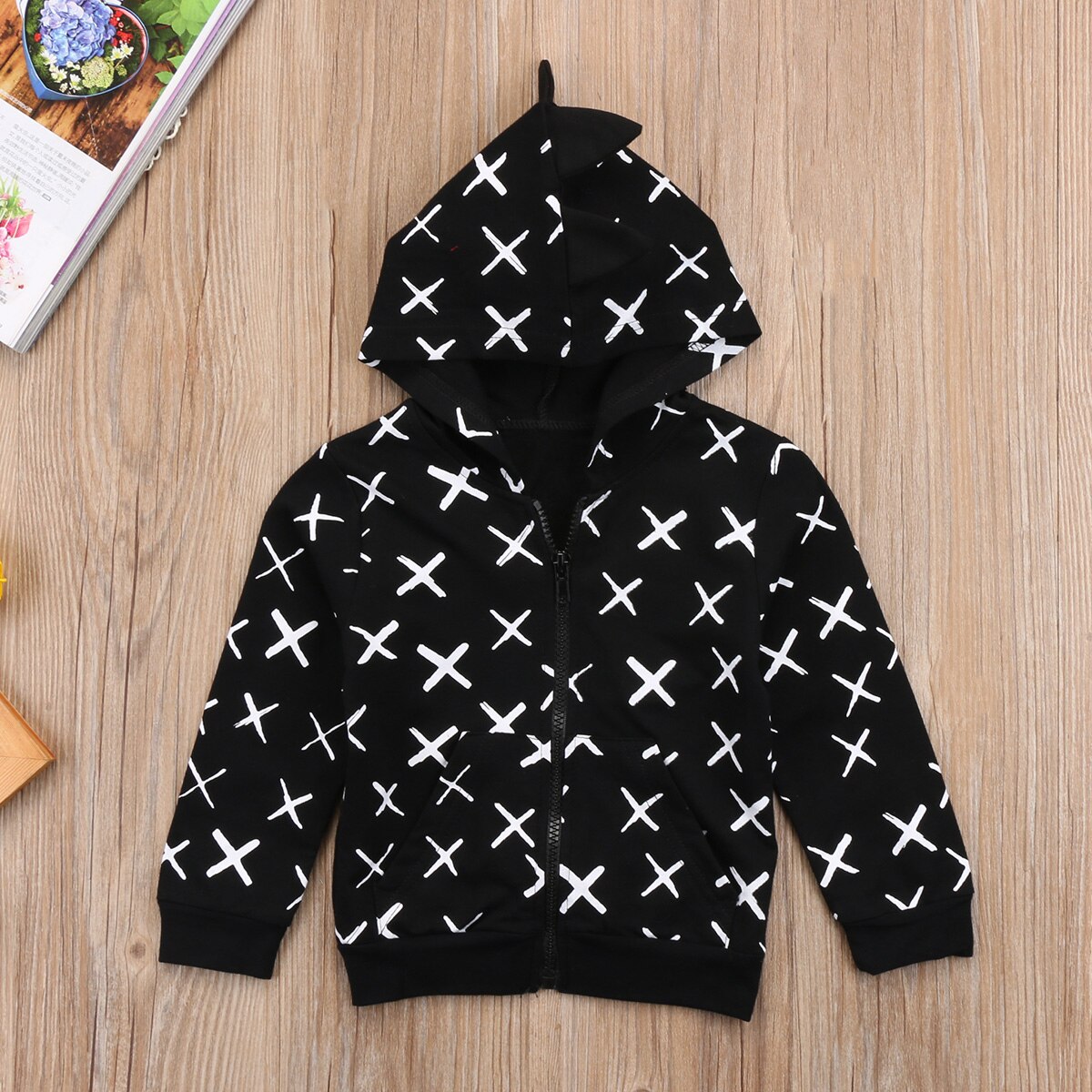 Pudcoco Baby jungen schwarz dinosaurier neue stil Mantel Ebene casaco infantil frühling herbst jecket mit kapuze langarm Baby outwear