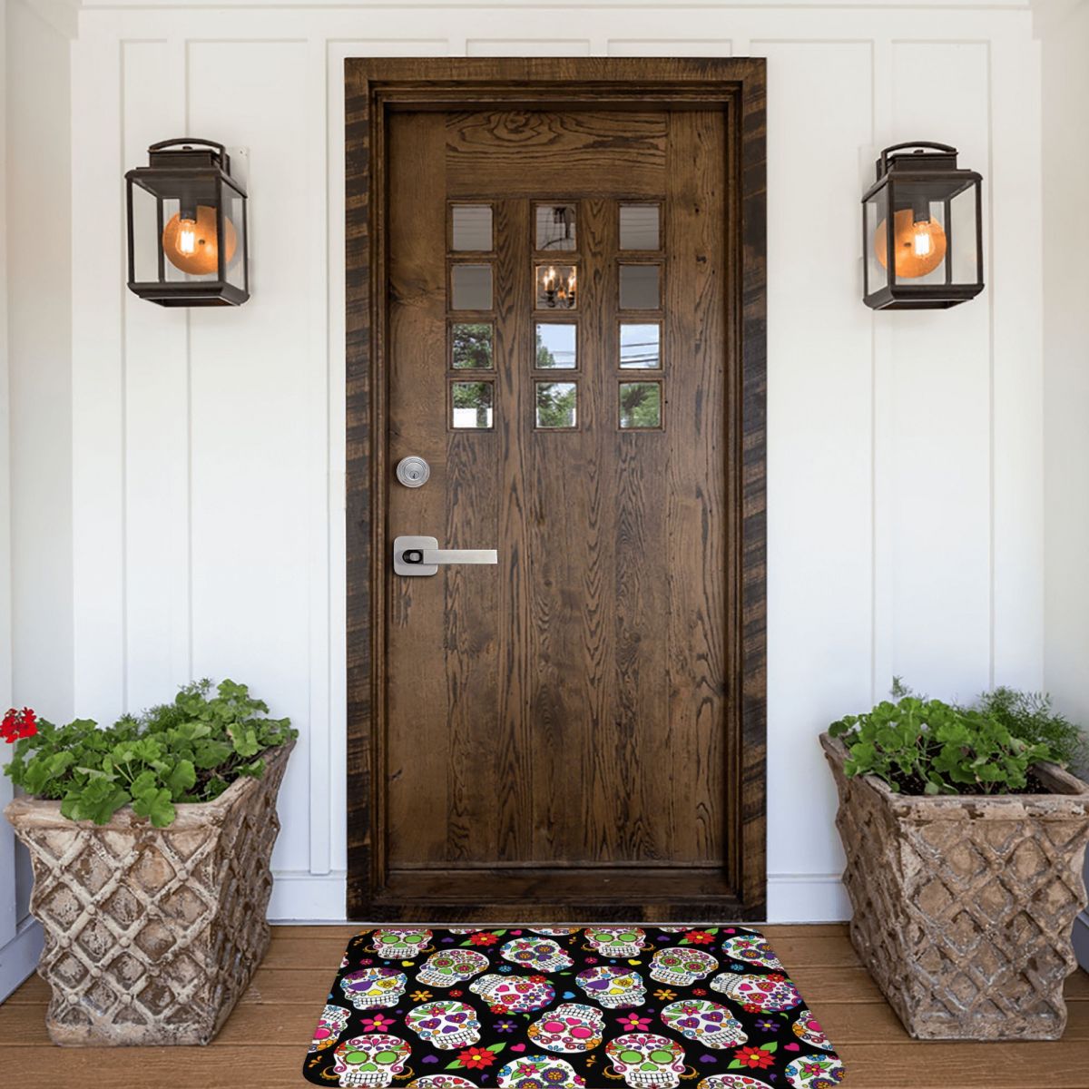 Sugar Skull Doormat Welcome Polyeste Bathroom Entrance Floor Carpet Balcony Rug Carpet Dead Decor Bath Mat