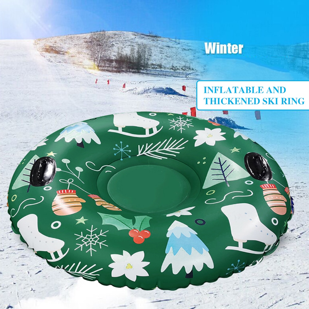 Snow Sledding Tube Equipments Inflatable Sled Cold Resistant High Elastic Inflatable Husky Ski Ring for Kids Adult