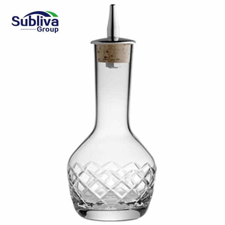 Botella amarga clásica con corte de diamante de 90ml, vertedor de licor de vidrio, herramienta de Bar, Kit de camarero, accesorios de cóctel para Bar