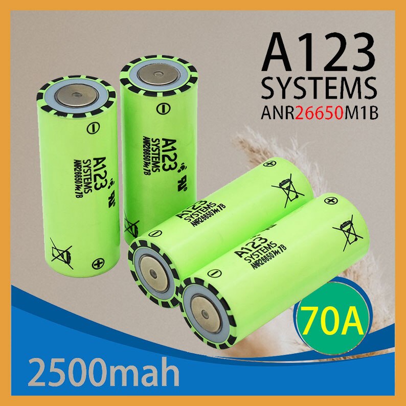 A123 26650 Rechargeable Battery M1B 26650 2400mah - 2500mah 70A 3.7V Li-ion High Discharge Battery