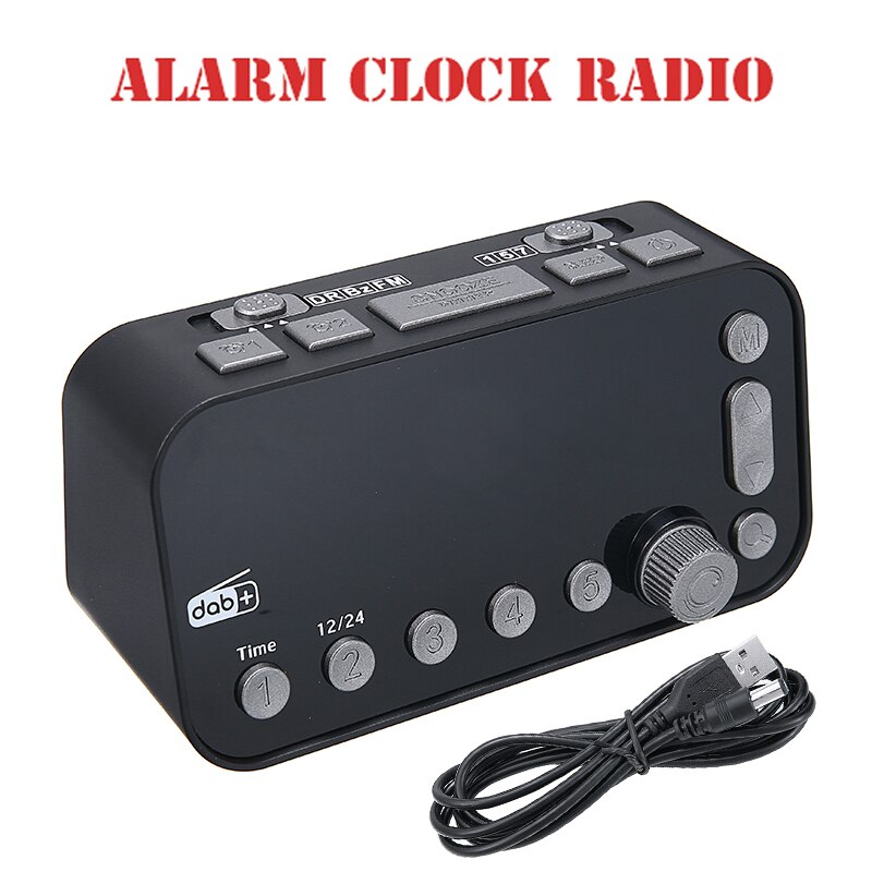 LED Screen DAB+FM Broadcasts Radio Clock Digital Radio Stations Alarm Clock Timer For Travel Home Bedroom Bedside