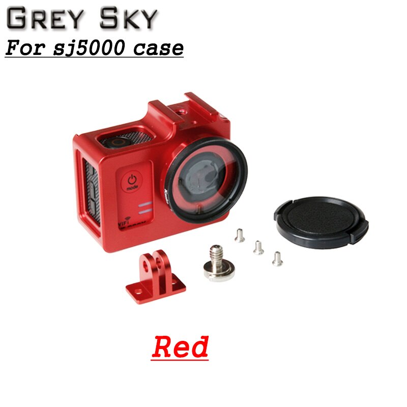 Sjcam  sj5000 beschermende behuizing + uv-filter aluminiumlegering kooi metalen frame voor sjcam  sj5000 wifi  sj 5000 sj5000x