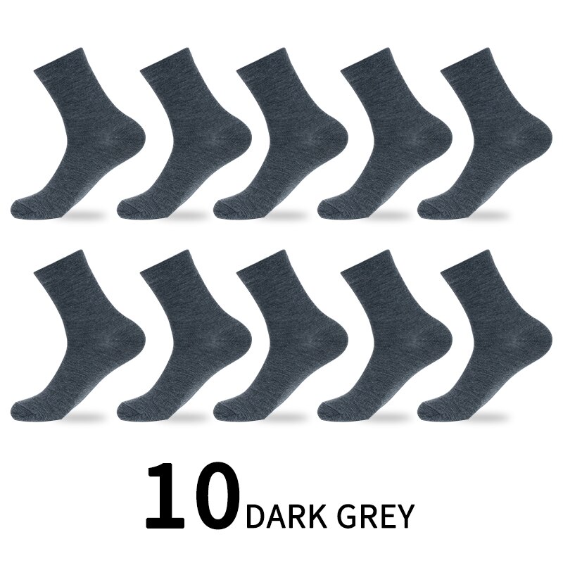 5/10 Pairs / Lot Heren Katoenen Sokken Stijlen Zwart Business Sok Ademend Lente Zomer Herfst Winter Voor Mannelijke effen Kleur: 10 pairs dark grey