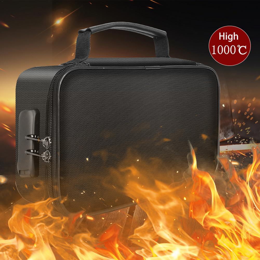 Portableile Bag With Lock Fireproof Waterproof 3-layer Document Bag File Safe Portable Travel Storage Pouch For Documents Laptop