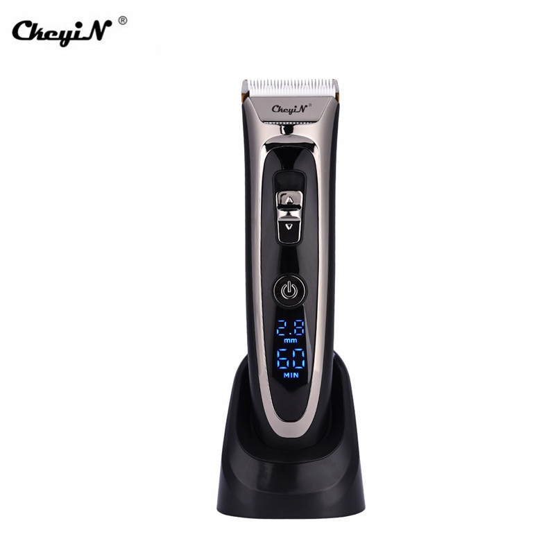 Quick Charge Electric Hair Clipper Hair Trimmer Rechargeable LCD Screen Hair Cutting Machine + Extra Ceramic Blade