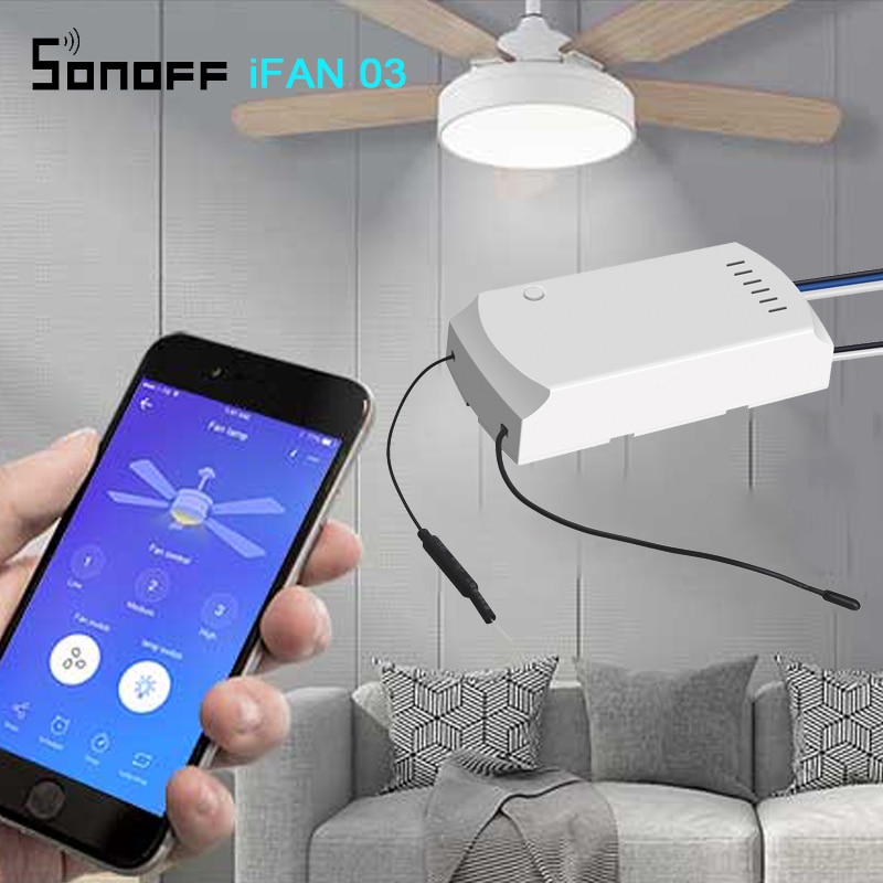 Sonoff iFAN03 RM433 Plafond Ventilator Controller Smart Wifi Schakelaar afstandsbediening Aanpassen Ventilatorsnelheid Dimmer Werkt Met Alexa Google Thuis