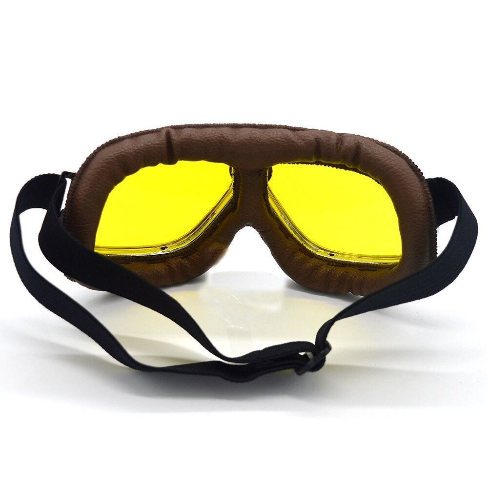 Mooreaxe-Gafas de motocicleta Vintage para hombre y mujer, lentes para casco de moto, Cafe Racer, Chopper, Bobber, todoterreno, color amarillo