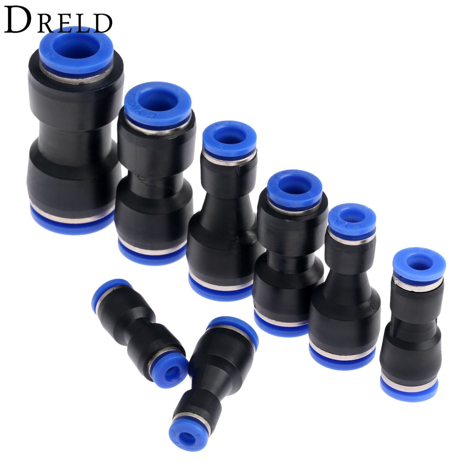 5 teile/los Pneumatische Fittings Push In Gerade Reducer Anschlüsse Für Luft Vakuum Wasser Schlauch Kunststoff Pneumatische Teile 7 Größe 4 -12mm