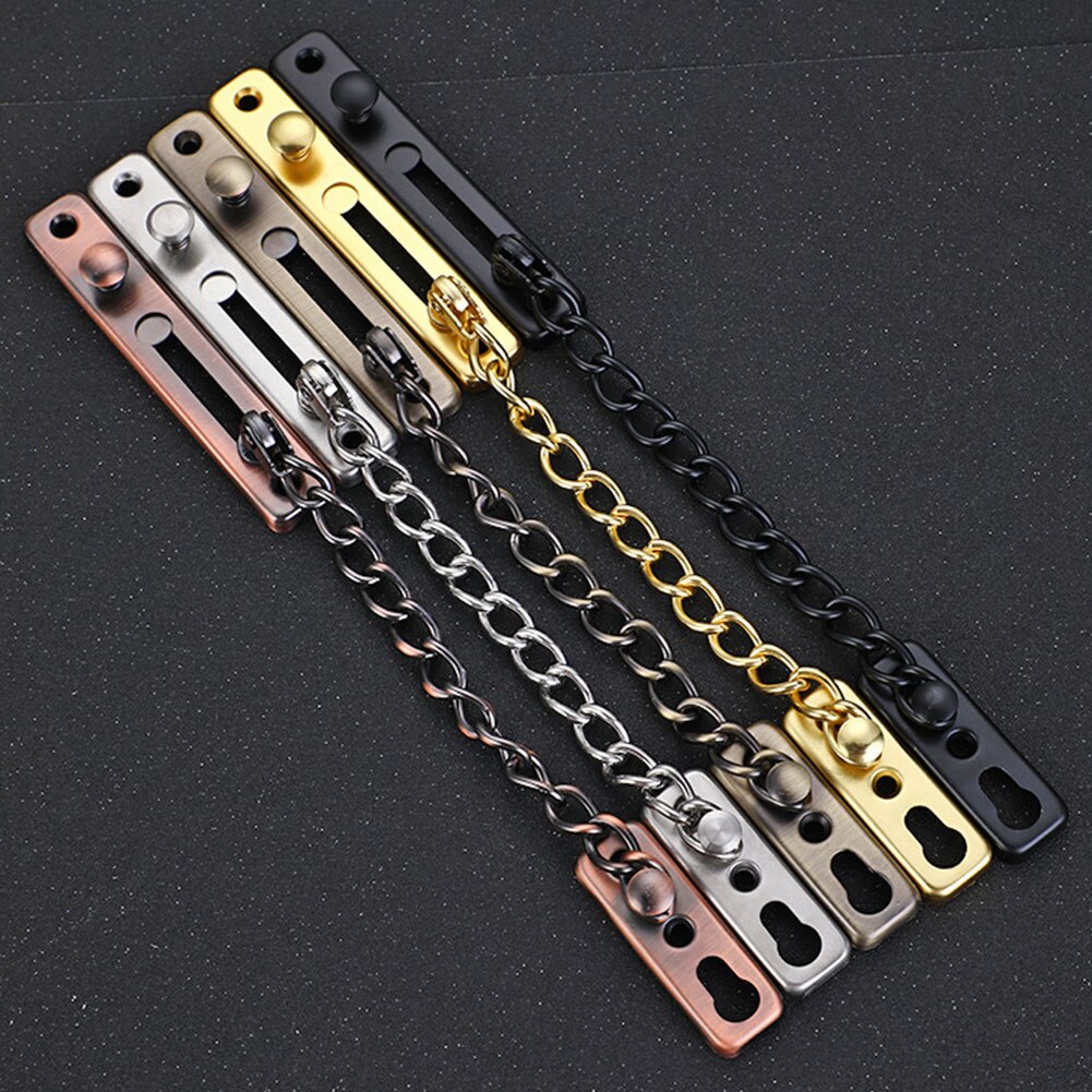 Door Chain Lock Stainless Steel Security Chain Guard Spring Anti Theft Press Heavy Duty Polished Latch Screw Guard Accessories