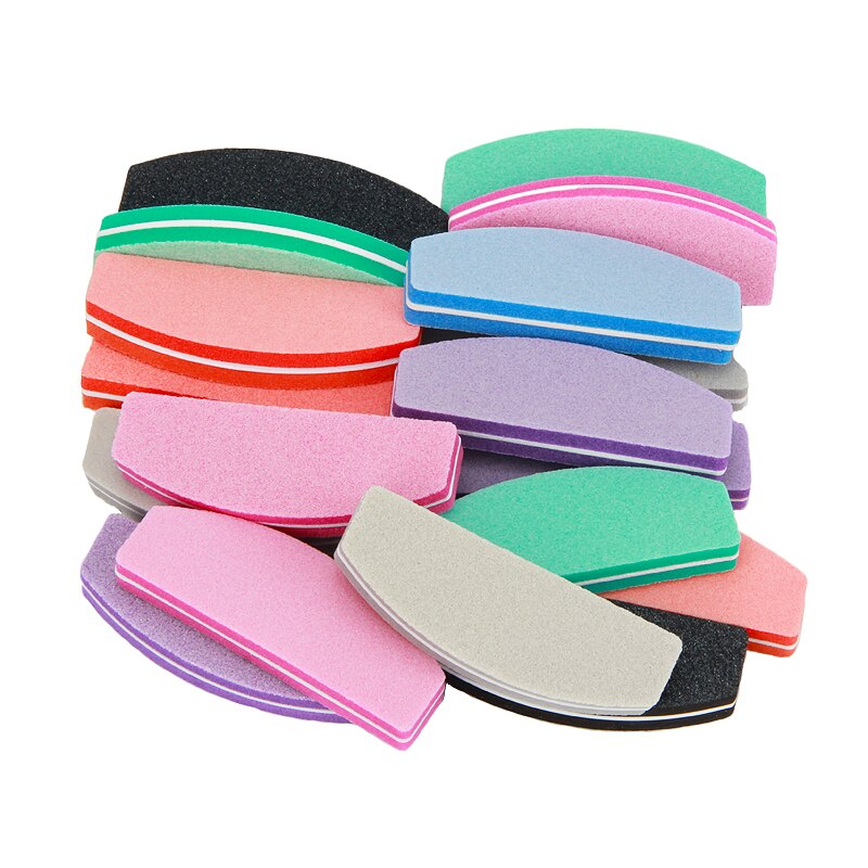 10Pcs Nail File 100/180 Half Moon Mix Kleur Nail S... – Grandado
