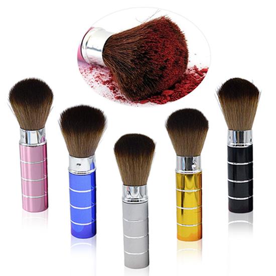 1 Pc Pro Intrekbare Dome Blush Brush Aluminium Oogschaduw Foundation Facial Borstels Make-Up Cosmetische Gereedschap