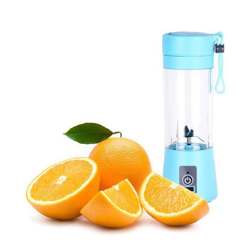 2 stykke usb genopladelig, lille blender, personlig størrelse blender håndholdt rejseblender juicer kop 380ml