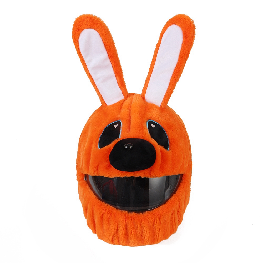 Helm Bescherming Hoofddeksels Hoes Cartoon Pluizig Pluche Set Voor Motorfiets Full-Face Beschermhoes Motorfiets Veiligheid Trendy: Oranje