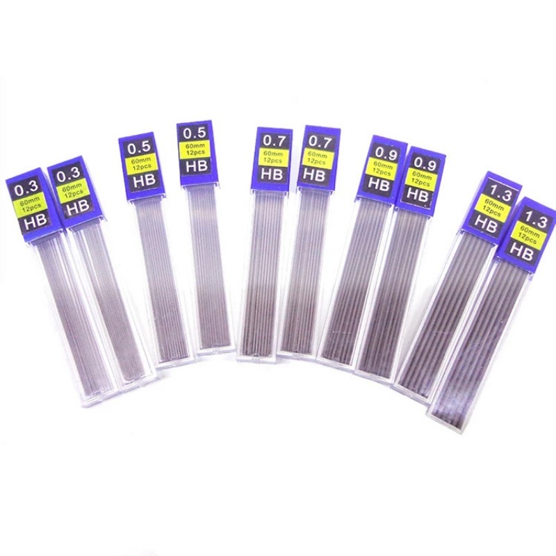 1-12 pièces 0.3 0.5 0.7 0.9 1.3 2.0mm HB remplacement recharge fils recharge pour crayon mécanique dessin automatique crayons papeterie