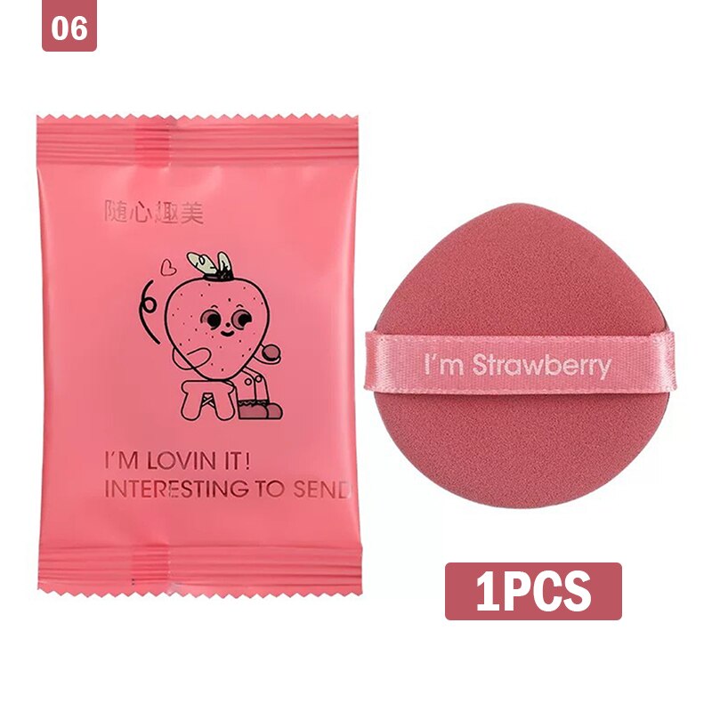 Éponge de maquillage Double face pour femmes, ensemble cosmétique à la fraise, doux, outil de maquillage, 1/3/7 pièces: --N6
