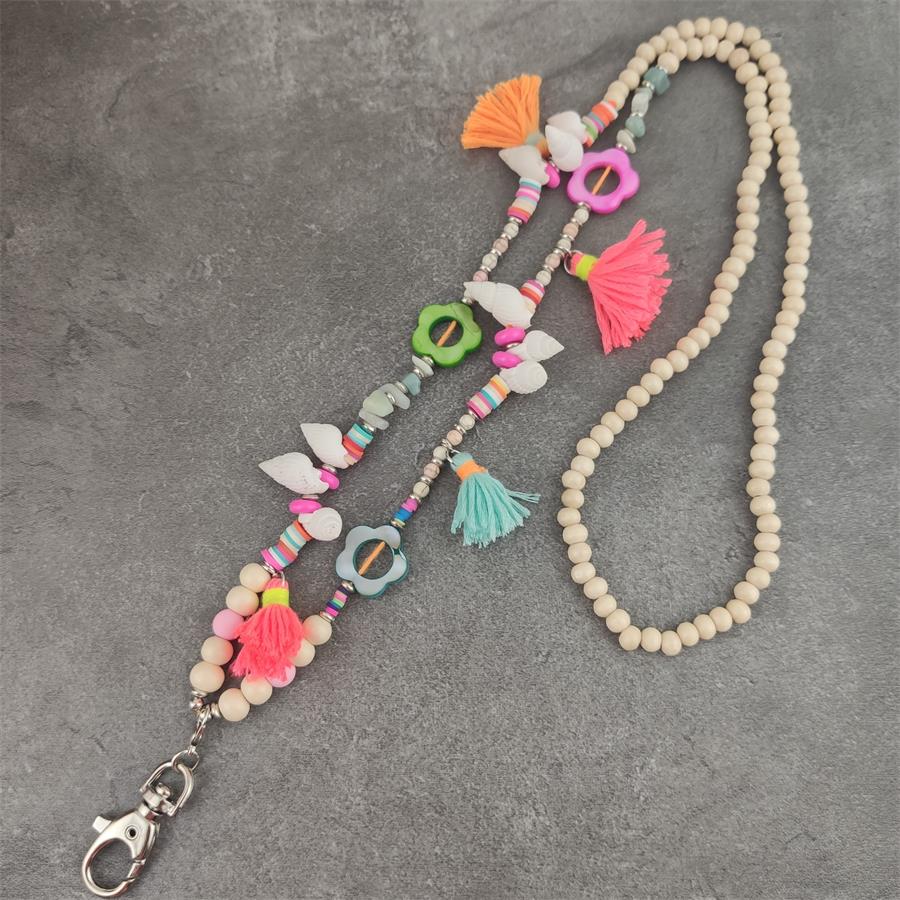 Boho Lanyard Helmillä - ID-korttiteline - Kesäranta Kaulakoru Tarvike