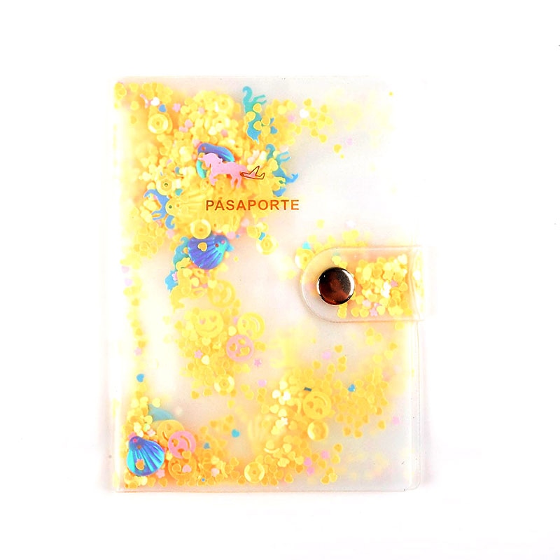 passeport à paillettes couvre accessoires de voyage carte de crédit bancaire ID sac passeport porte-affaires Paillette femmes PVC étui portefeuille