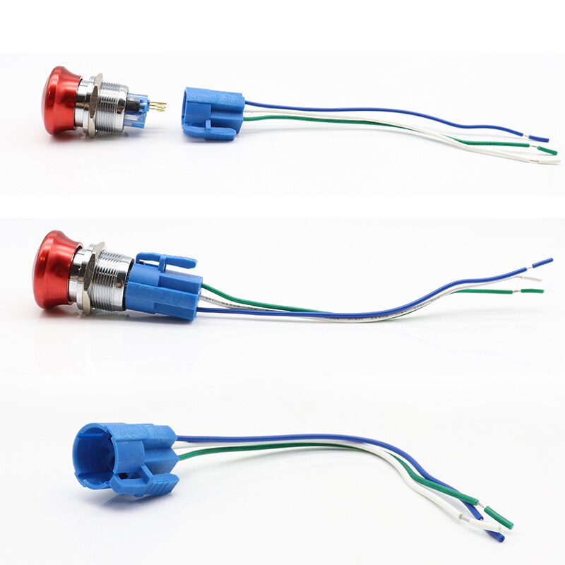 16/19/22mm stainless steel Emergency stop switch Push Button Switch latching 1NO1NC 2NO2NC Car button pin terminal 22JT