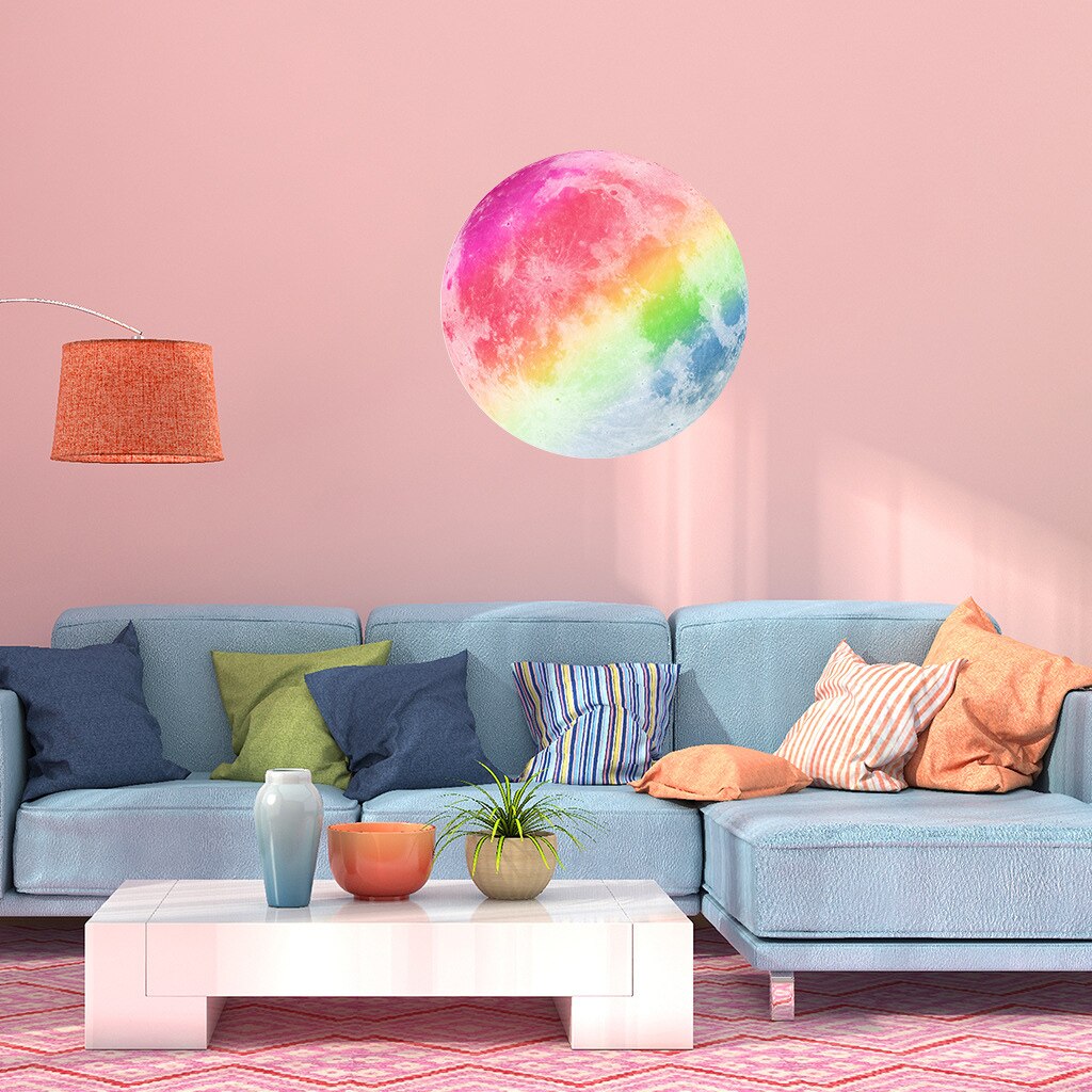 20cm Luminous Moon 3D Wall Sticker for Kids Room Bedroom Decoration Home Decals Glowing Wall Sticke Self-adhesive PI669