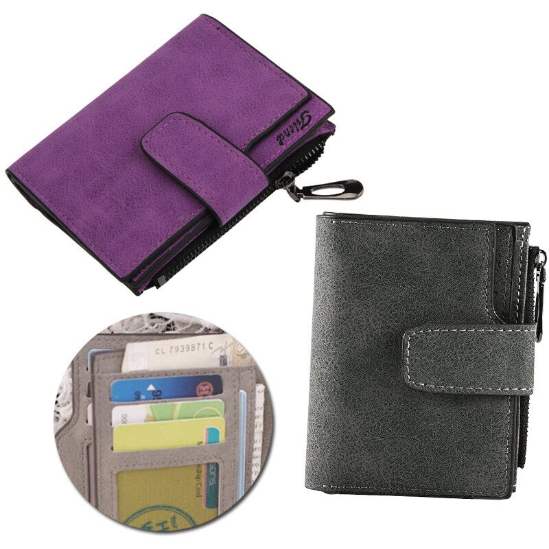 Vrouwen Portefeuilles En Portemonnees Mini Grind Magic Bifold Lederen Kaarthouder Card Case Dames Portemonnee Portafoglio Donna Monedero Mujer